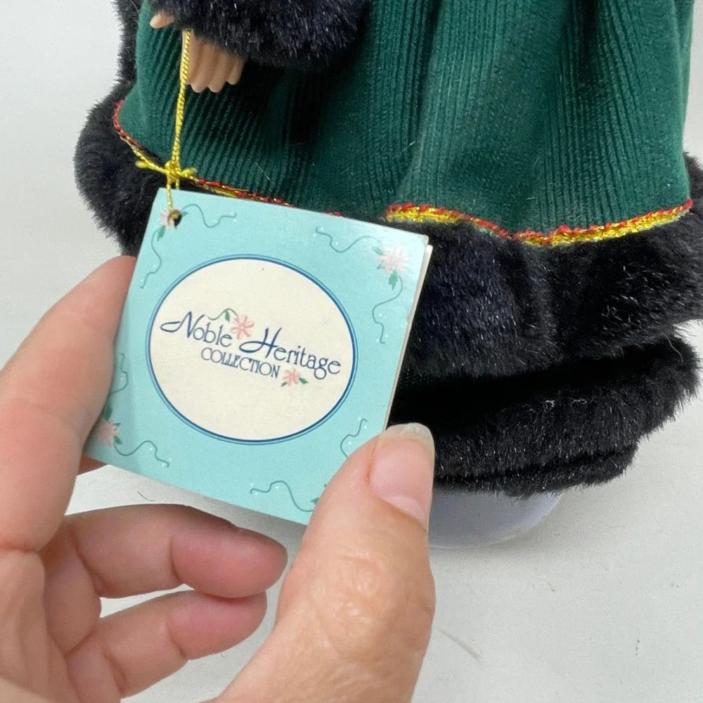 Noble Heritage Collection 1996 Porcelain Doll Green Corduroy Faux Fur Winter